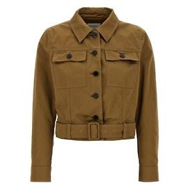 Saint Laurent Kurzjacke aus Baumwollserge Braun