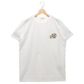 Moncler Baumwoll-T-Shirt mit doppeltem Logo-Patch Weiß