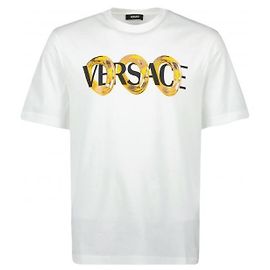 Versace Maxi Chain Logo T-Shirt Weiß