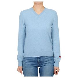 Comme Des Garcons Mini Red Wappen Strickjacke für Damen AZ Blau