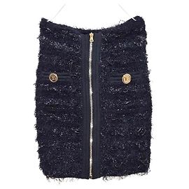 Balmain Tweed Mini Skirt Blue