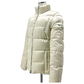Prada Triangle Logo Re-Nylon Short Padded Jacket White