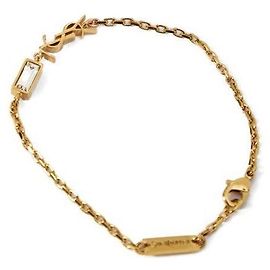 Saint Laurent Bracciale con charm in metallo e strass D'oro