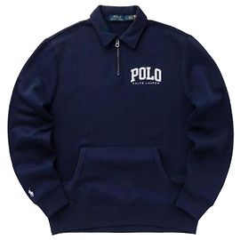 Ralph Lauren Sweatshirt mit Regular Fit und halbem Reißverschluss Blau