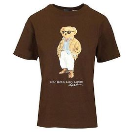 Ralph Lauren T-Shirt mit Kurzarm und Polo Bear Print Braun