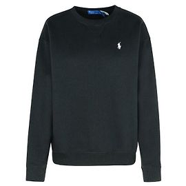 Ralph Lauren Bestickter Fleece-Sweatshirt mit Pony-Logo Schwarz