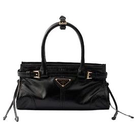 Prada Mini Bolsa de Couro Preto
