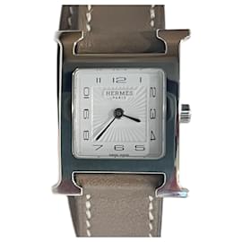 Hermès Hour Double Strap PM Damenuhr Silber