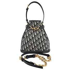 Dior Borsa a secchiello Oblique Blu