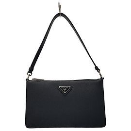 Prada Mini borsa a tracolla in Saffiano nero Nero