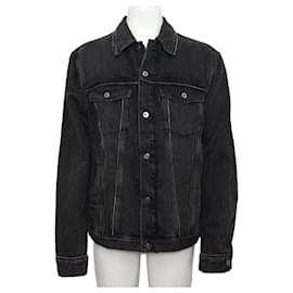 Off White Denim Jacket with Button Black