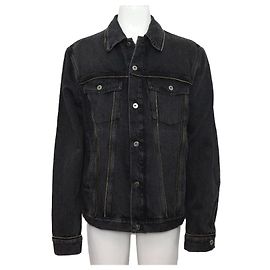 Off White Giacca di jeans con bottone Nero
