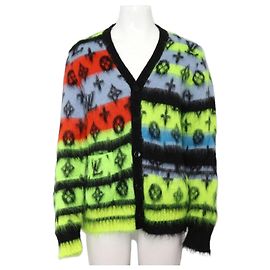 Louis Vuitton Mohair-Angora-Cardigan für Herren mit Monogramm Mehrfarben