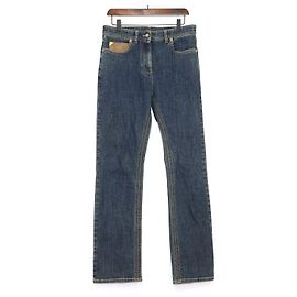 Louis Vuitton Monogram Canvas Patch Men's Denim Pants Jeans Blue
