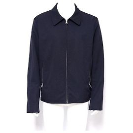 Sandro Nylon Twill Men's Blouson Jacket Blue
