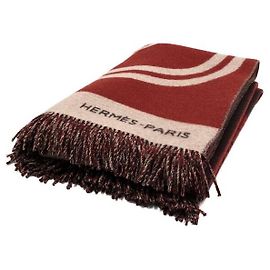 Hermès Loose Brides de Gala Blanket Wool Blanket Red