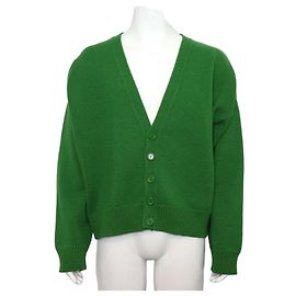 Loewe Men's Cardigan in Green Wool Blend Green