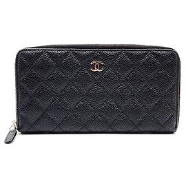 Chanel Caviar Long Wallet Black
