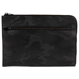 Saint Laurent Große Clutch-Tasche Camouflage Schwarz Schwarz