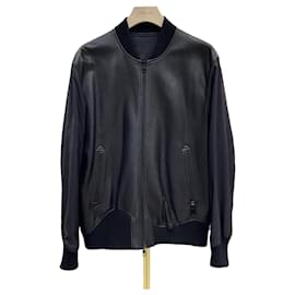 Louis Vuitton Leather Technical Reversible Jacket Black Black