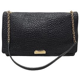 Burberry Borsa a tracolla Milldenhall in pelle granulata nera e finiture dorate Nero