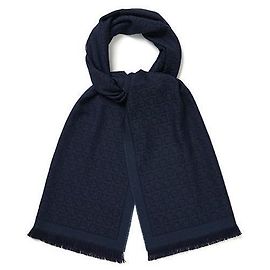 Salvatore Ferragamo Cachecol de lã para mulher com padrão jacquard Gancini Preto