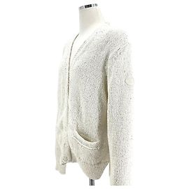 Cardigan branco com patch Moncler para mulher Branco