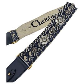Dior Oblique Silver Studded Embroidered Shoulder Strap Multiple colors