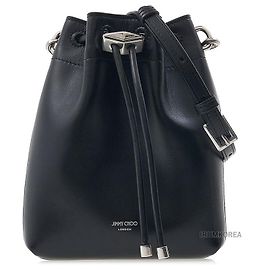 Jimmy Choo Borsa a secchiello Bon Bon senza cuciture Nero Argento antico Nero