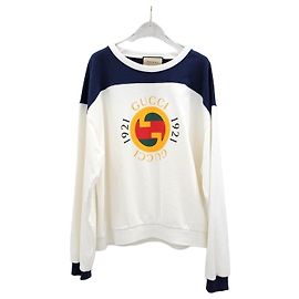 Gucci Sweatshirt aus Baumwolljersey mit Logo-Print Silber