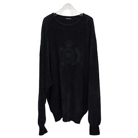 Balenciaga Pullover mit Lorbeerkranz-Stickerei Silber