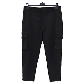 Dior Pantalones cargo de gabardina de algodón elástico Plata