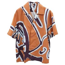 Berluti Camisa de seda de manga corta para hombre con estampado Screeto Multicolor