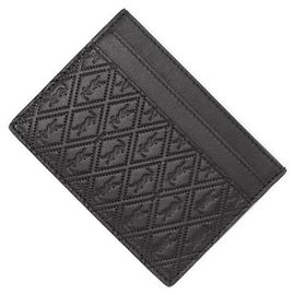 Saint Laurent Pineapple Print Monogram Card Holder stamp: Black