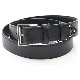 Prada Saffiano-Ledergürtel Schwarz