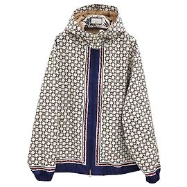 Gucci Jaqueta com capuz em nylon com motivo geométrico GG Multicor