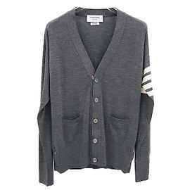 Thom Browne Gray Merino Wool Cardigan Brown