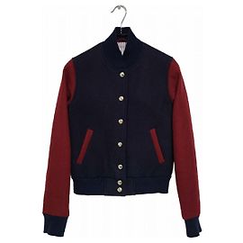 Thom Browne Women's Varsity Wool Jacket Blue