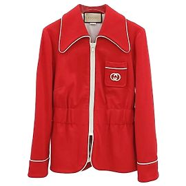 Gucci Interlocking Jersey Zip-Up Jacke Rot