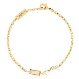 Saint Laurent Bracciale con charm CASSANDRE in metallo e strass D'oro