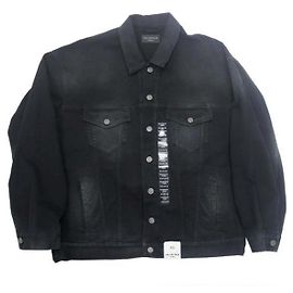 Balenciaga STICKER Jeansjacke Schwarz