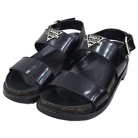 Louis Vuitton Sandali Mule Flat Comfort con Logo in Metallo Nero