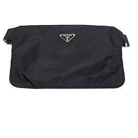 Prada Tesuto Triangle Logo Crossbody Bag Black