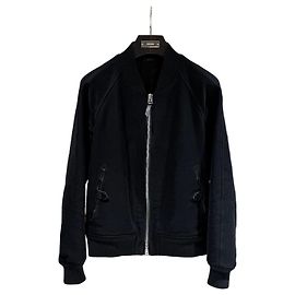 Tom Ford Ribbed Leather Bomber Jacket Black Black