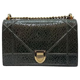 Bolsa de Ombro Diorama Crack Chain Gold Médium Verde