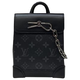 Louis Vuitton Borsa a tracolla Monogram Eclipse Nano Steamer Nero