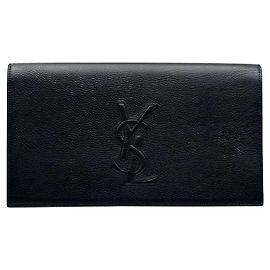 Saint Laurent Pochette Belle Du Jour Monogram en cuir noir Noir