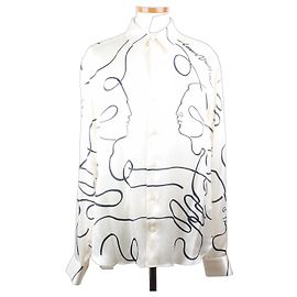 Louis Vuitton Seidenhemd Weiß XL Weiß