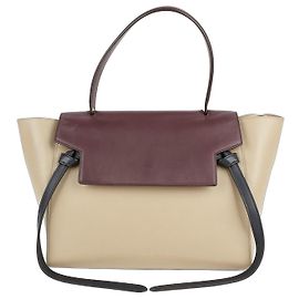 Céline Borsa Tote e Borsa a Spalla in Pelle Bicolore Bordeaux Rosso