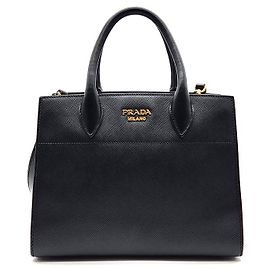Prada Bolsa Tote e Bolsa de Ombro Saffiano Bibliotek Preto